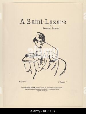 Un Saint-Lazare par Aristide Bruant. Artista: Henri de Toulouse-Lautrec (francese, Albi 1864-1901 Saint-André-du-Bois). Dimensioni: Immagine: 13 3/4 × 10 5/8 in. (35 × 27 cm). Museo: Metropolitan Museum of Art di New York, Stati Uniti d'America. Foto Stock