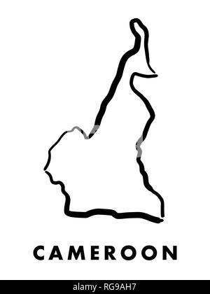 Camerun mappa semplice delineare - buon paese semplificato mappa forma vettoriale. Illustrazione Vettoriale