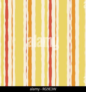 Giallo arancione acquerello grunge striped pattern senza giunture. Sfondo del vettore. Illustrazione Vettoriale
