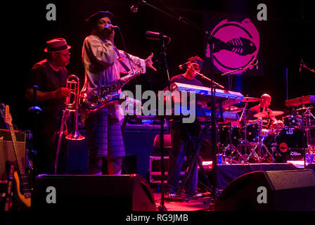 La band alternative rock Fishbone performing live a Kesselhaus, Berlin - Germania. Foto Stock