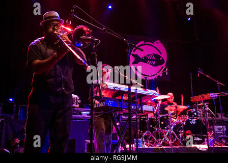 La band alternative rock Fishbone performing live a Kesselhaus, Berlin - Germania. Foto Stock