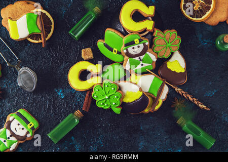 Gingerbreads cookies per Patrick's Day Foto Stock