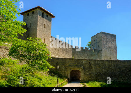 Salisburgo, Austria Membro, Salisburgo, Moenchsberg, mura e torri Foto Stock