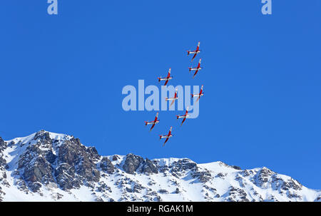 Squadrone di acrobazia aerea in Svizzera Foto Stock