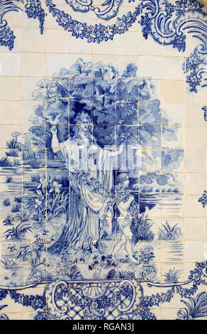 Azulejos storico presso il Palacio de Estoi in Portogallo Foto Stock