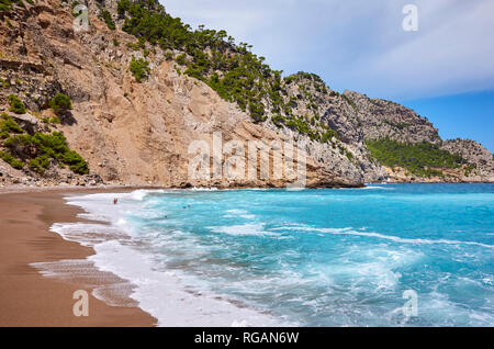 New Scenic 5 posti Coll Baix sulla spiaggia di Mallorca, Spagna. Foto Stock