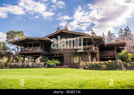 Marzo 15, 2018 Pasadena / CA / STATI UNITI D'AMERICA - vista esterna di Gamble House, nella contea di Los Angeles Foto Stock