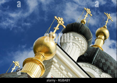 Revival bizantino Hramy Voskreseniya Hristova (Chiesa della Resurrezione di Cristo) in Foros, Crimea, Ucraina. Il primo ottobre del 2008, costruito nel 1892 design Foto Stock