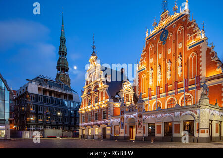 La sera a casa dei punti neri in Riga, Lettonia. Foto Stock