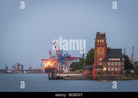 Germania, Amburgo Finkenwerder, Lotsenhaus Seemannshoeft Foto Stock