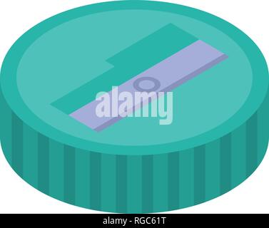Round Icona affilatrice, stile isometrico Illustrazione Vettoriale