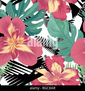 Floral seamless pattern. Sfondo di fiori. Giardino fioriscono texture con fiori iris. Fiorire la natura garden la tessitura della carta da parati Illustrazione Vettoriale