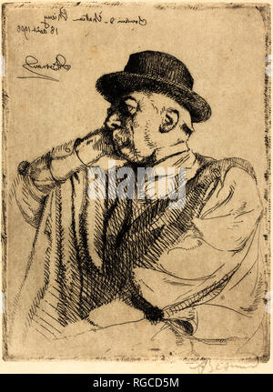 Edmond Pigalle. Data: 1908. Dimensioni: piastra: 19,9 x 14,7 cm (7 13/16 x 5 13/16 in.) foglio: 23,8 x 18,5 cm (9 3/8 x 7 5/16 in.). Medium: attacco in nero su crema di latte di cui la carta. Museo: National Gallery of Art di Washington DC. Autore: Albert Besnard. Foto Stock