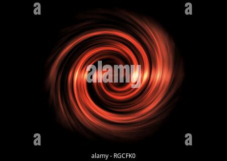 Abstract rosso fumo a spirale su sfondo nero Foto Stock