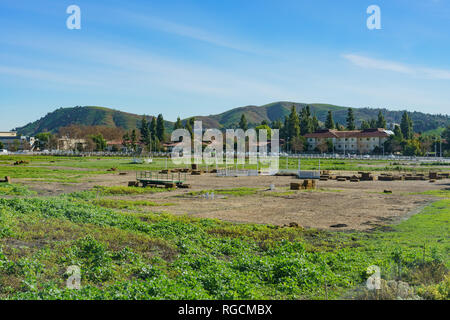 Vista esterna di una fattoria di Cal Poly Pomona a Los Angeles County, California Foto Stock