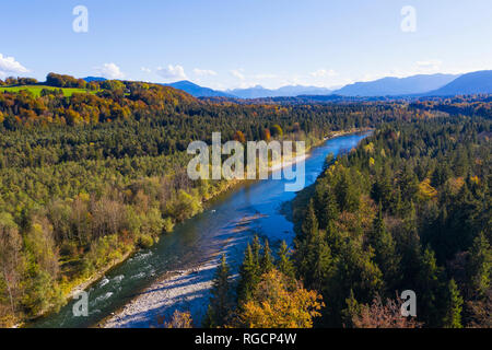 In Germania, in Baviera, fiume Isar, Riserva Naturale di Isarauen Foto Stock