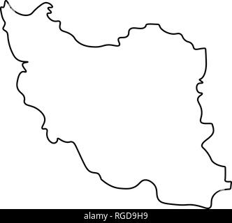 Mappa di Iran - contorno. Silhouette di Iran mappa illustrazione vettoriale Illustrazione Vettoriale