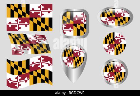 Bandiera del Maryland Illustrazione Vettoriale