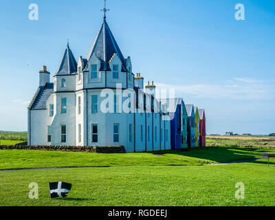 Regno Unito, Scozia, Highland, Caithness, John O'Semole, Fila di case Foto Stock