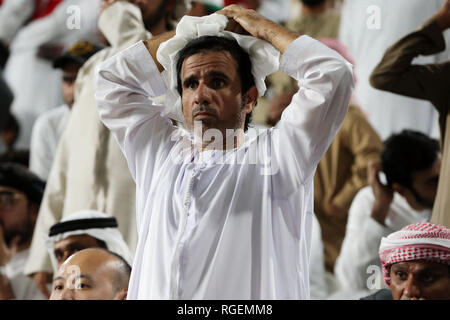 Gennaio 29, 2019 - Calcetto : AFC Coppa d'asia emirati arabi uniti 2019, Round 4 match tra Qatar 4-0 Emirati Arabi Uniti a Mohammed Bin Zayed Stadium di Abu Dhabi, negli Emirati Arabi Uniti. Credito: AFLO/Alamy Live News Foto Stock