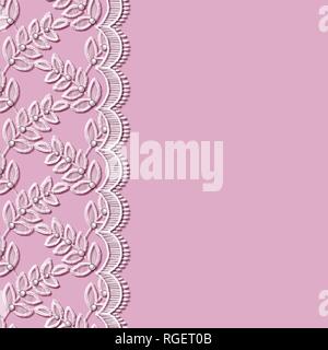 Lace seamless pattern con foglie decorativa Foto Stock