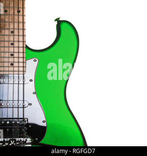 Chitarra elettrica isolata su sfondo bianco Foto Stock