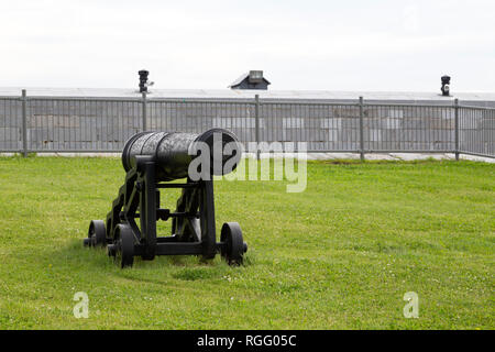 Il cannone al di fuori di Fort Henry a Kingston, Ontario. Foto Stock