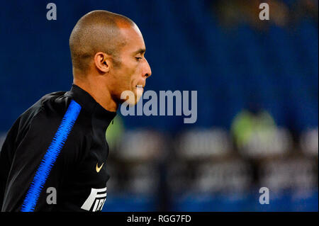 Roma - Ott 29, 2018: Joao Miranda 23 si riscalda. SS Lazio - FC Internazionale Milano. Serie A TIM. Stadio Olimpico. Foto Stock