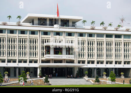 Indipendenza Palace aka Palazzo della Riunificazione (ex Palazzo Presidenziale) nella città di Ho Chi Minh, Vietnam Foto Stock