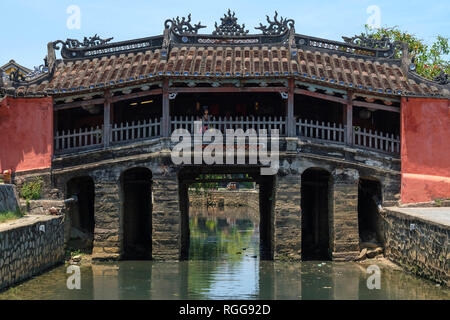 Ponte coperto giapponese aka Cau Chua Pagoda di Hoi An, Vietnam Foto Stock