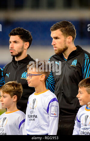 Roma - il Nov 8, 2018: Kevin Strootman 12 verticale. SS Lazio - Olympique Marsiglia. La UEFA Europa League. Stadio Olimpico. Foto Stock