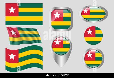 Bandiera del Togo Illustrazione Vettoriale