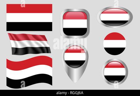 Bandiera dello Yemen Illustrazione Vettoriale