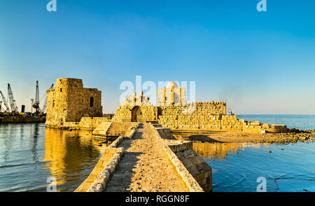 Sidone Castello del mare in Libano Foto Stock