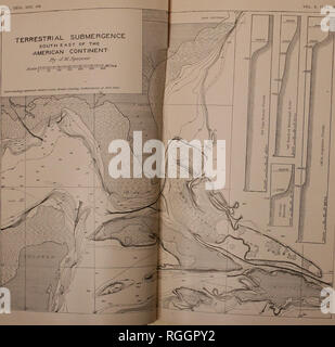 . Bollettino della Geological Society of America. La geologia. JLL. GEOL. SOC. AM VOL. 5. 1893. PL. 1. TERRESTRIAL sommersione del sud-est del •CONTINENTE AMERICANO- j,ar.^a^.nj&GT;*P'^s..,s ione moderno,.- 3ro,en .W&LT;,, ,u,,..r,en.e o; ,oo reer. Si prega di notare che queste immagini vengono estratte dalla pagina sottoposta a scansione di immagini che possono essere state migliorate digitalmente per la leggibilità - Colorazione e aspetto di queste illustrazioni potrebbero non perfettamente assomigliano al lavoro originale. Geological Society of America. [New York : La società] Foto Stock