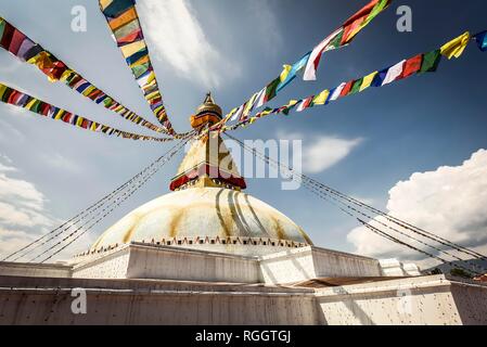 Stupa Boudhanath, Boudha, Kathmandu, Nepal Foto Stock