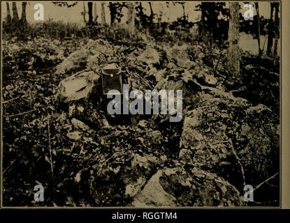 . Bollettino della Geological Society of America. La geologia. BULL. GEOL. SOC. AM. VOL. 24, 1912, PL. 9. La figura 1. -Vista Xephelixe Syexite Dike cinque miglia a sud-est del monte Solox mostrando boulderv caratteristico affioramento di battuta. Si prega di notare che queste immagini vengono estratte dalla pagina sottoposta a scansione di immagini che possono essere state migliorate digitalmente per la leggibilità - Colorazione e aspetto di queste illustrazioni potrebbero non perfettamente assomigliano al lavoro originale. Geological Society of America. [New York : La società] Foto Stock
