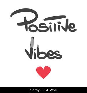 Carino disegnato a mano positivo lettering vibes preventivo del vettore Illustrazione Vettoriale