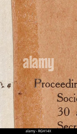 . Bollettino della Geological Society of America. La geologia. Pagine di contenuti roceedings della ventiseiesima riunione annuale della Geological Society of America, tenutasi a Princeton, New Jersey, Dicembre 30 e 31, 1913, 1 gennaio 1914. E. O. Hovey, Segretario --- 1-118 * Atti della quattordicesima riunione annuale della sezione Cordilleran della Geological Society of America, svoltasi a Berkeley, California, 11 aprile e 12, 1913. G. D. Louderback, Segretario - -* 119-126 lavori della Quinta Riunione Annuale della società paleontologico, tenutasi a Princeton, New Jersey, 31 dicembre 1913, e Foto Stock