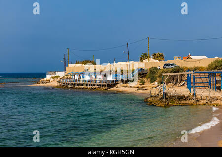 Spiaggia pneumatico Sur nel sud del Libano medio oriente Foto Stock