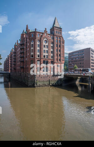 Germania, Amburgo, il vecchio quartiere di magazzino Foto Stock