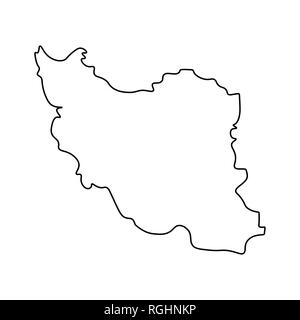 Mappa di Iran - contorno. Silhouette di Iran mappa immagine Foto Stock