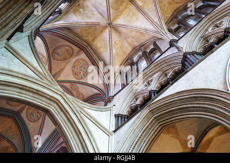 La Cattedrale di Salisbury astratto a soffitto Foto Stock