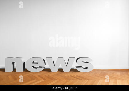 Notizie idea con la parete di fondo e spazio copia - news testo 3D Foto Stock