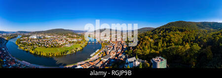 In Germania, in Baviera, Miltenberg, fiume Main, Vista panoramica Foto Stock