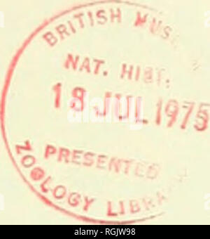 . Bollettino del Museo Britannico di storia naturale). Contenuto zoologia volume 24. Pagina n. I. Il genere Euaugaptibis (crostacei, Copepoda). Nuovo descri- zioni e una revisione del genere in relazione a Augaptilus, Halop- tilus Pseudaugaptilus e. Da J. B. L. Matthews . i n. 2. Alcuni crinoidi dall'Oceano Indiano. Da Ailsa M. Clark . 73 n. 3. Miscellanea .......... 157 alcuni parassiti cestode del elasmobranchs Raja batis e Squalus acanthias dall'Islanda. Da B. R. Manger (PI. i) . 161 Il cestode tenia krepkogorski (Schulz &AMP; Landa, 1934) nell'Arabian sand-cat [Felis margarita Loche, 18 Foto Stock
