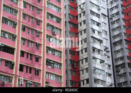 Edifici di appartamenti, Yau Ma Tei , Kowloon, Hong Kong, Cina, Asia Foto Stock