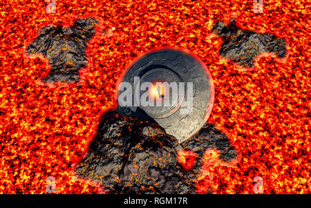 Un UFO crash site. Foto Stock