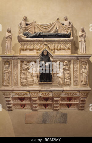 Lanfranco Settala il sarcofago (opera di Giovanni di Balduccio, XIV C) - Chiesa di San Marco - Milano Foto Stock