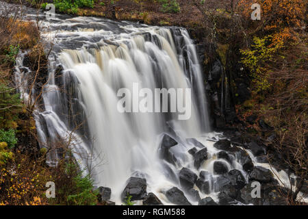 Aros Park cascata sull'Isle of Mull. Foto Stock